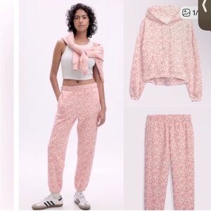 GAP x LOVE SHACK FANCY SET Size XL Floral Loungewear Hoodie and Joggers